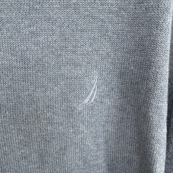 Nautica Men’s 1/4Zip Sweater Light Blue Cotton Size Large Classic Knit Pullover - Picture 4 of 7